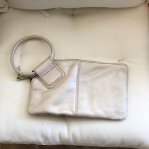Hobo sable metallic ring wristlet clutch